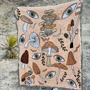 Mushroom Woven Blanket